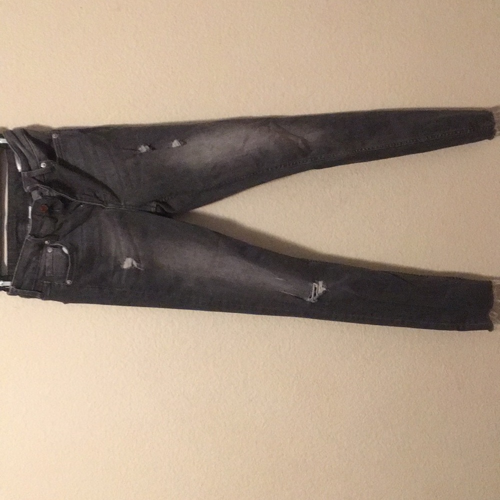 distressed gray H&M jeans